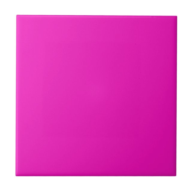 Modern Shocking Pink Solid Colour | Deep Pink Tile (Front)