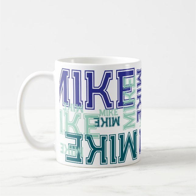 Modern short 4 letters name Typography  Coffee Mug (Left)