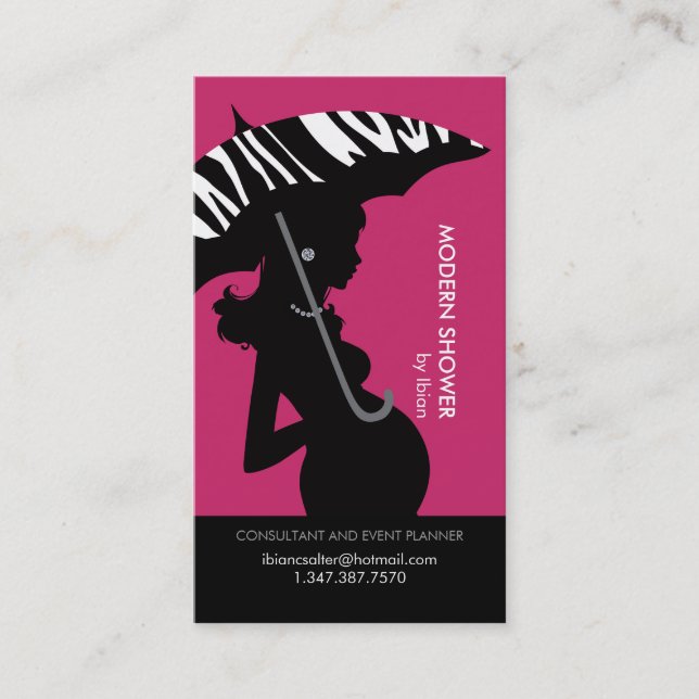 Modern Shower in Pink Business Card (Front)