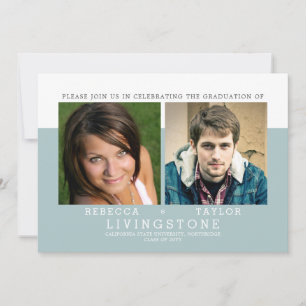 Modern Siblings Photo Graduation Announcement