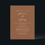 Modern Sienna Brown Script Wedding All In One RSVP Invitation<br><div class="desc">Minimalist Modern Sienna Brown Script Wedding Invitation with RSVP Online Website</div>