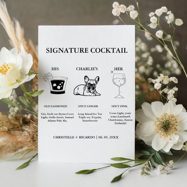 Modern Signature Coctail Drink Wedding Bar Sign (Creator Uploaded)