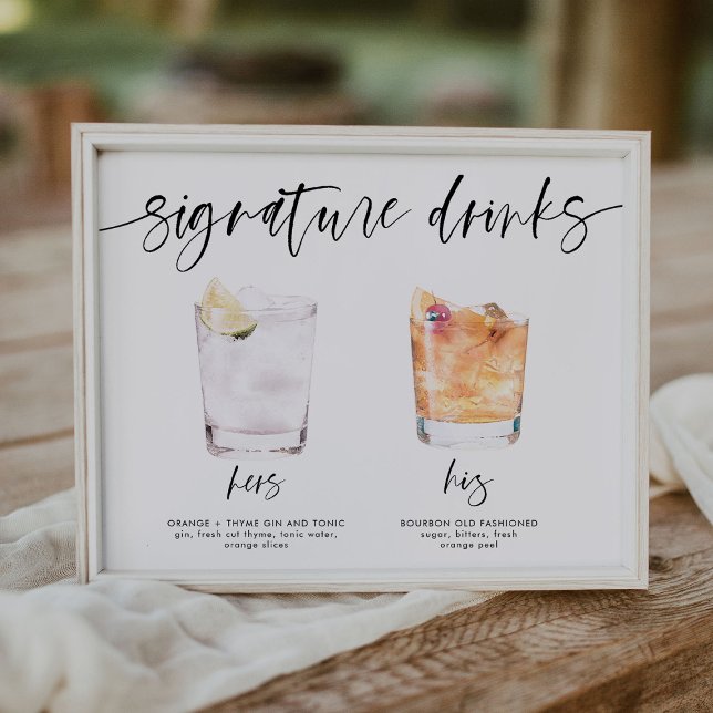 modern signature drinks wedding sign bar sign (Creator Uploaded)