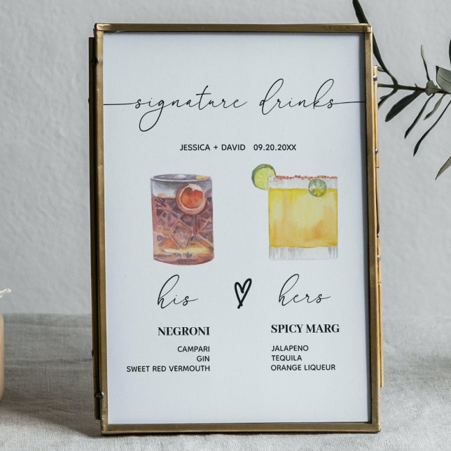 modern signature drinks wedding sign bar sign (Creator Uploaded)