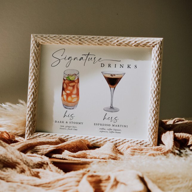 Modern Signature Drinks Wedding Sign Bar Sign  (Creator Uploaded)