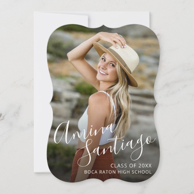 Modern Signature Graduation Announcement (Front)