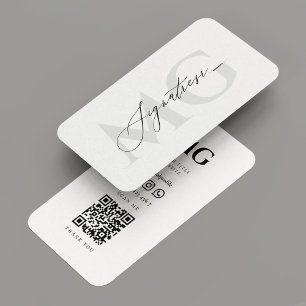 Modern Signature Professional Elegant White Business Card