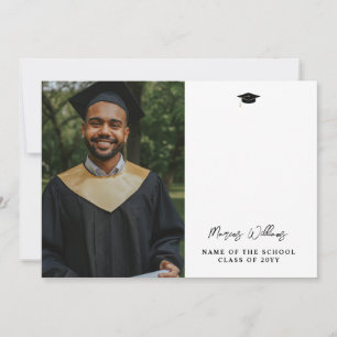 Modern Signature Script Graduation Photo Thank You Card