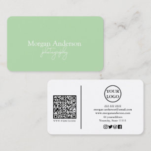 Modern Signature Script QR Code Social Business Card