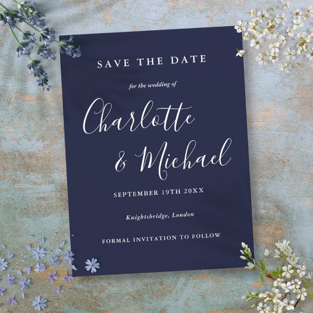 Modern Signature Wedding Save the Date Card (Modern Signature Wedding Save the Date Card)