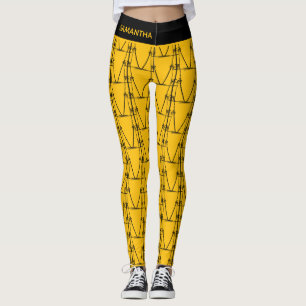 Modern Silhouette Coconut Trees Pattern Birthday Leggings