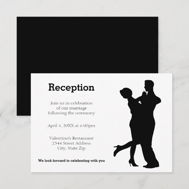 Modern Silhouette Couple - Reception Invitation (Front/Back)