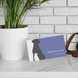Modern Silhouette Dog Cat Pet Service Business Card