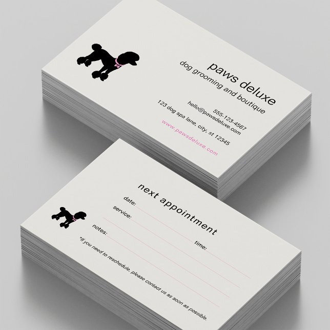 Modern Silhouette Dog Grooming Appointment Card (Creator Uploaded)
