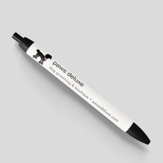 Modern Silhouette Dog Grooming Logo Black Ink Pen