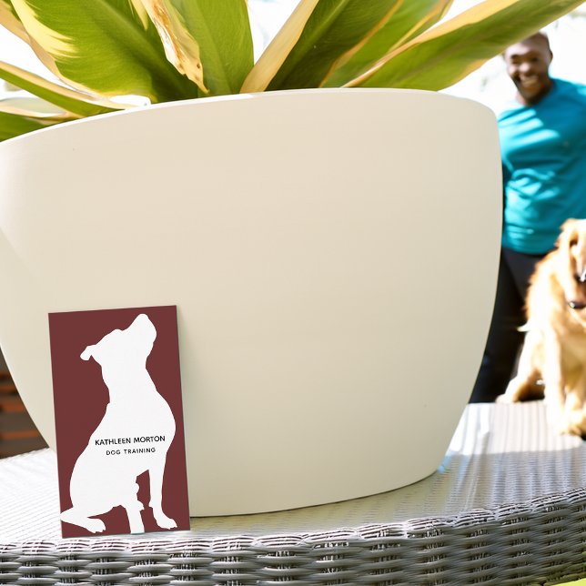 Modern Silhouette Dog Trainer Business Card (Modern Silhouette Dog Trainer Business Card)