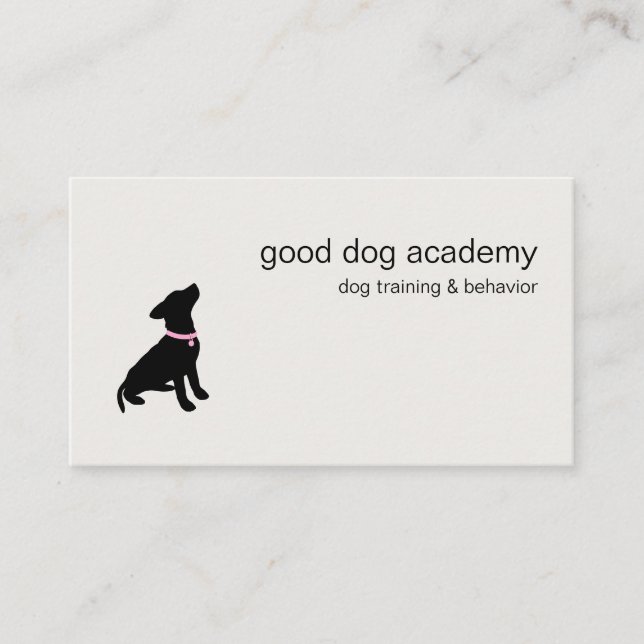 Modern Silhouette Dog Training Business Card (Front)