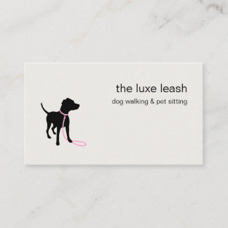 Modern Silhouette Dog Walker Pet Sitter Business Card