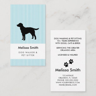 Modern Silhouette Dog Walking Dog Sitting Business Business Card