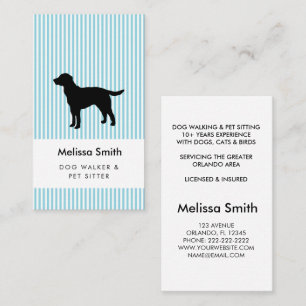 Modern Silhouette Dog Walking Dog Sitting Business Card