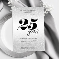 Modern Silver 25th Wedding Anniversary