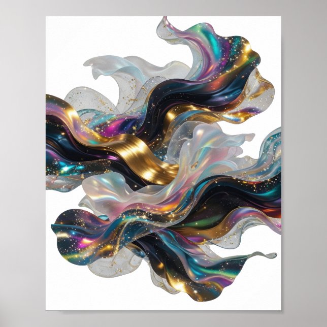 Modern Silver ABSTRACT ART Artistic Motif Poster (Front)