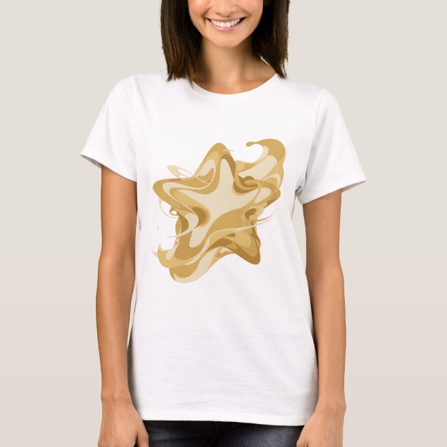 Modern Silver ABSTRACT ART Graphic Design T-Shirt (Front)
