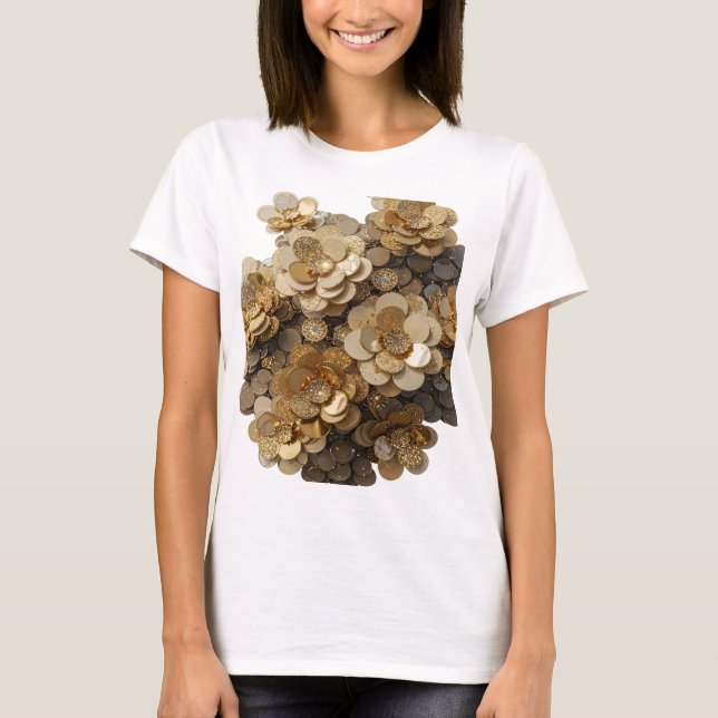 Modern Silver ABSTRACT ART Statement Design T-Shirt (Front)