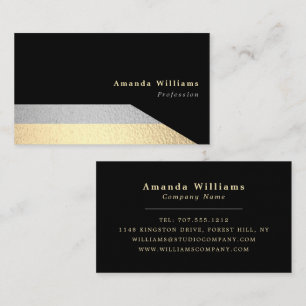 Modern Silver and Gold Foil Effect Business Card