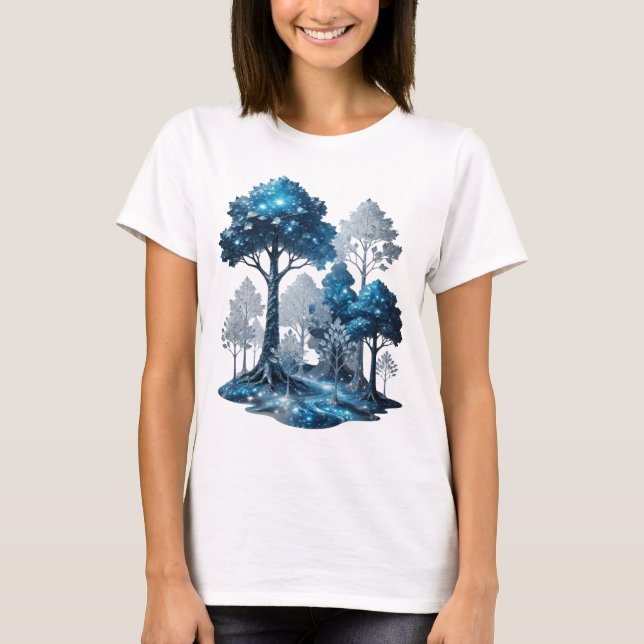 Modern Silver BLUE ICE FOREST Custom Tee (Front)