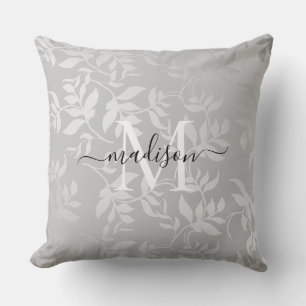 Modern Silver Brushed Metal Cushion