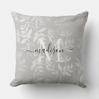 Modern Silver Brushed Metal Cushion