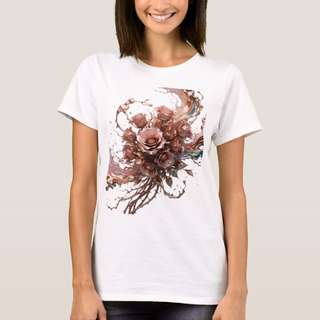 Modern Silver CHOCOLATE ROSES Custom Tee (Front)