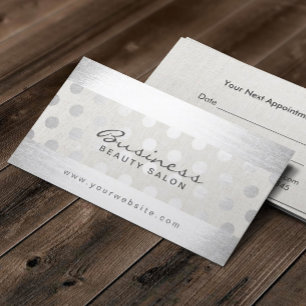 Modern Silver Dots Beauty Salon Appointment Card