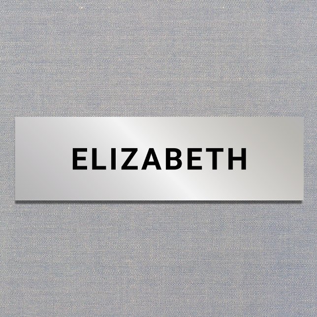 Modern Silver Employee Name Tag (Creator Uploaded)