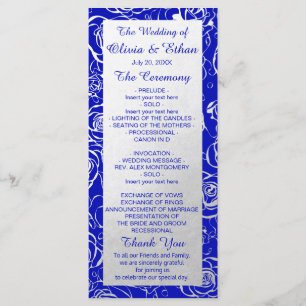 Modern Silver Floral on Royal Blue Programme