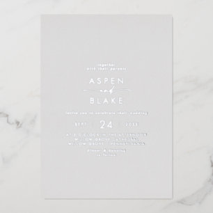 Modern Silver Foil Script   Grey Casual Wedding