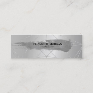 Modern Silver  Glitter Brush Stroke,Geometric Mini Business Card