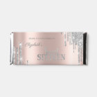 Modern Silver Glitter Drips Rose Gold  Sweet 16