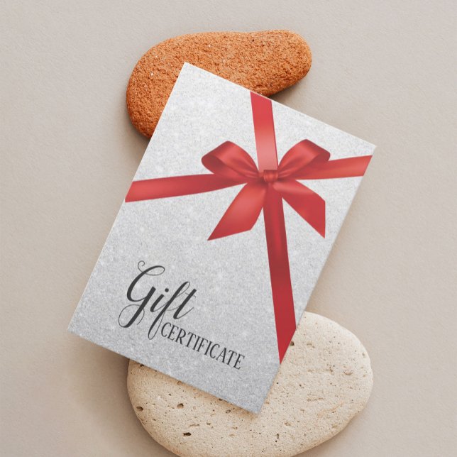 Modern Silver Glitter Holiday Gift Certificates (Creator Uploaded)
