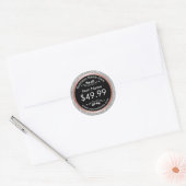 Modern Silver Glitter Rose Gold Border Price Tag (Envelope)