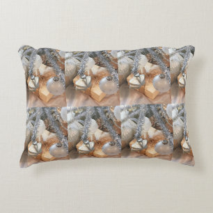 **MODERN SILVER & GOLD CHRISTMAS DESIGN** DECORATIVE CUSHION