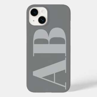 Modern Silver Grey initial minimal contemporary Case-Mate iPhone 14 Case