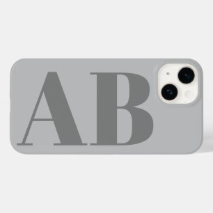 Modern Silver Grey initial minimal contemporary Case-Mate iPhone 14 Case