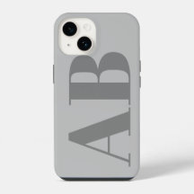 Modern Silver Grey initial minimal contemporary