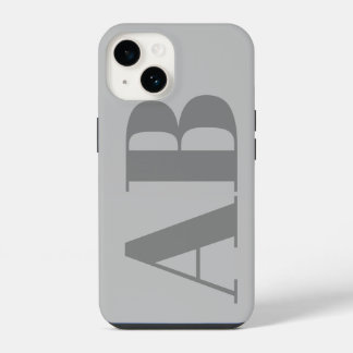 Modern Silver Grey initial minimal contemporary iPhone 14 Case