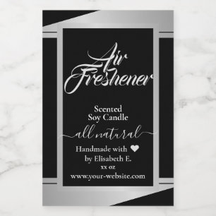 Modern Silver Grey Product Candle Packaging Labels
