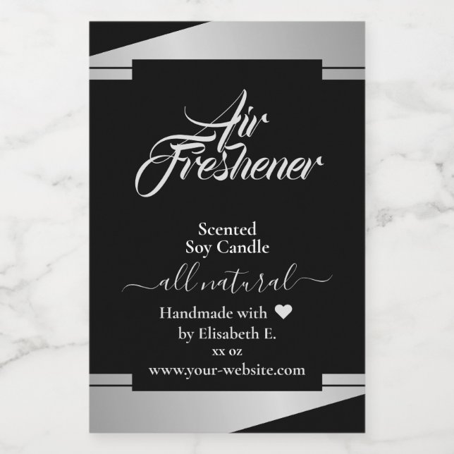 Modern Silver Grey Product Candle Packaging Labels (Single Label)