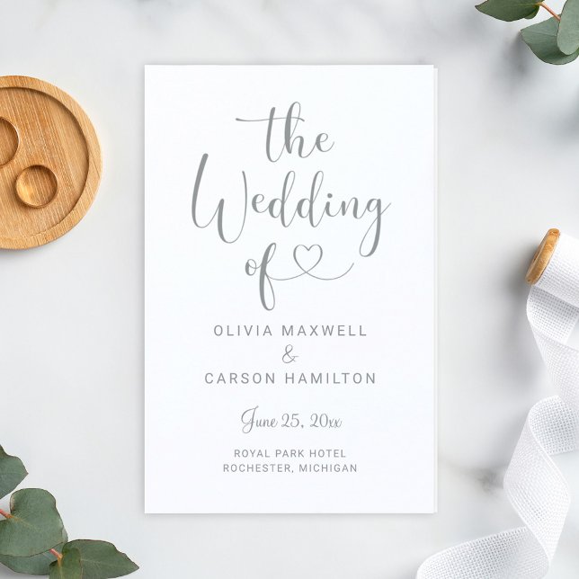 Modern Silver Heart Script Wedding Ceremony (Creator Uploaded)
