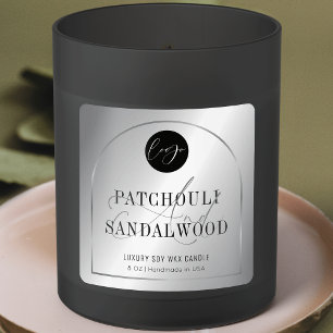 Modern Silver Logo Product Packaging Candles Label